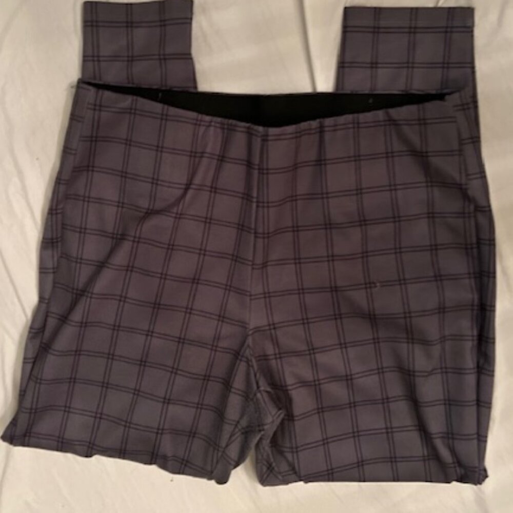 size 16w 16 w  womens gray plaid stretch top  pants casual dress career wear